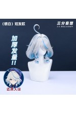 1/3 Delusion Genshin Impact Furina Silver White Blue Highlighted Cosplay Wigs